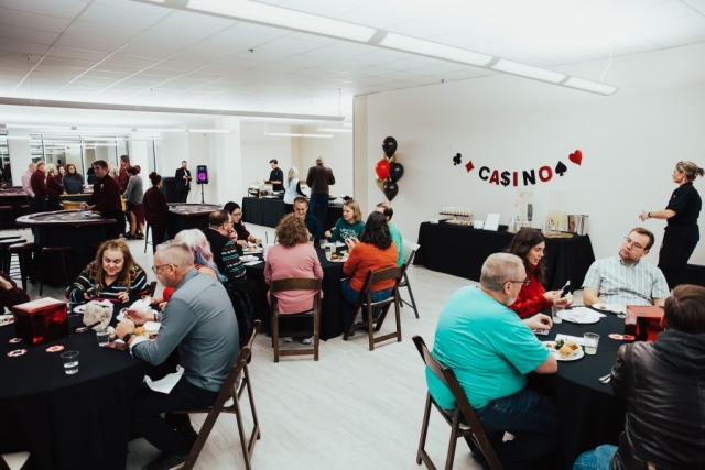 casino event hosted in spacious event venue space